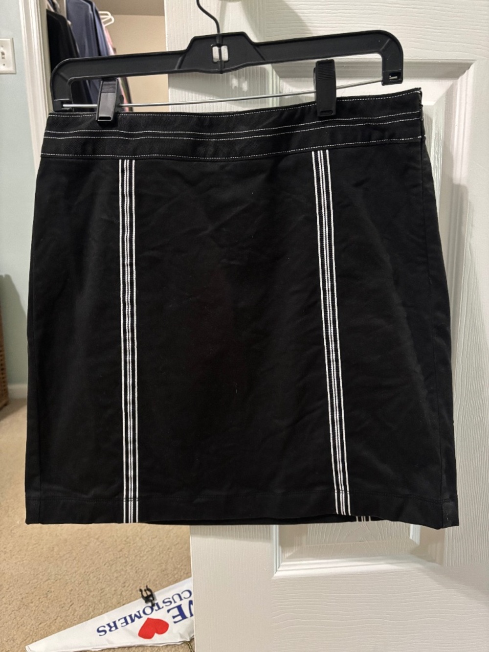 Loft black cotton mini skirt